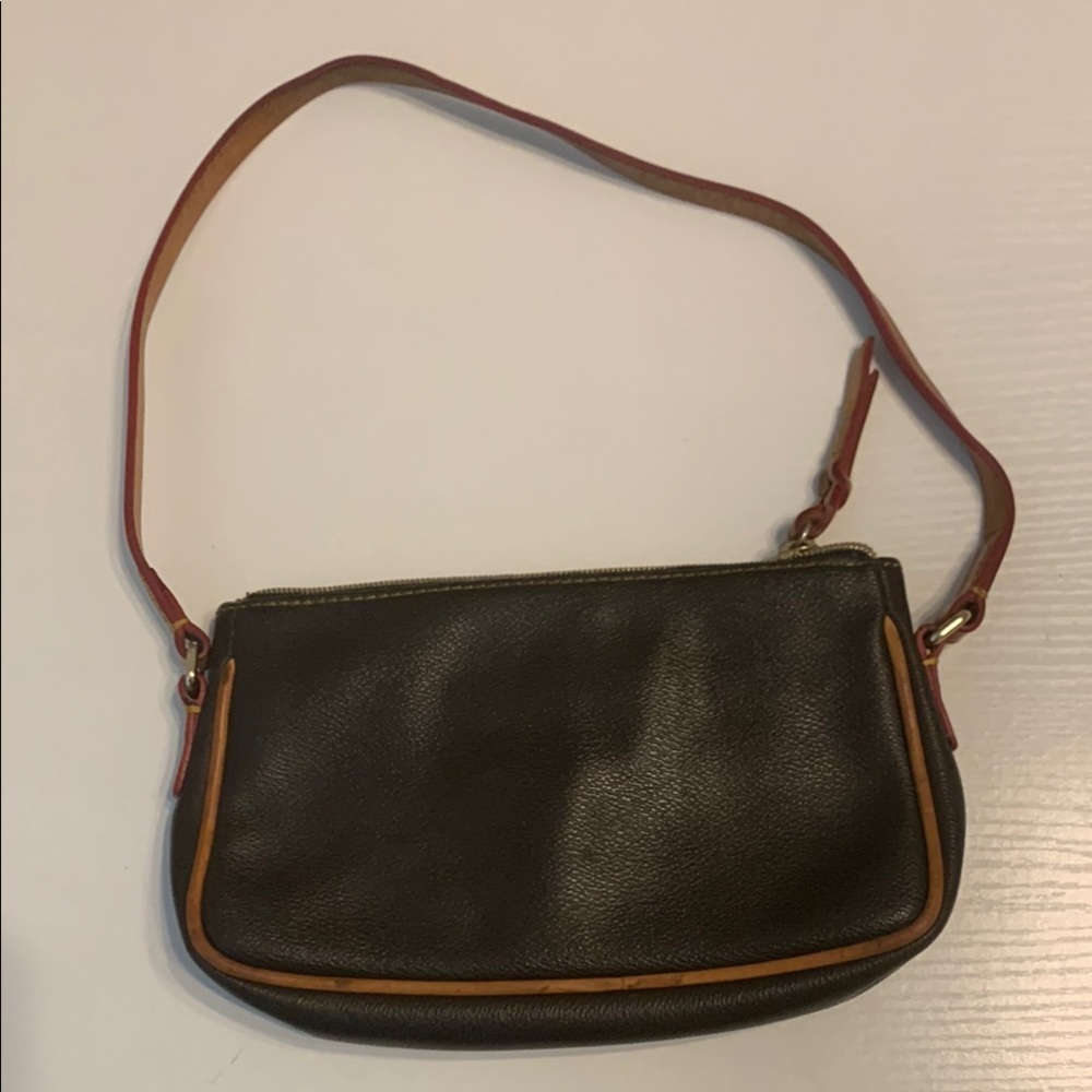 Dooney & Bourke Brownand Tan Leather Shoulder Bag - Picture 2 of 13